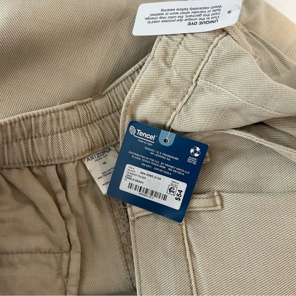 NWT Arizona Juniors Wide Leg Pants Sz 15 Khaki Uniform Casual Pockets Trouser - Picture 9 of 9